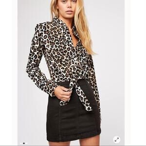 Free People Denim Modern Fem High Rise Mini Skirt